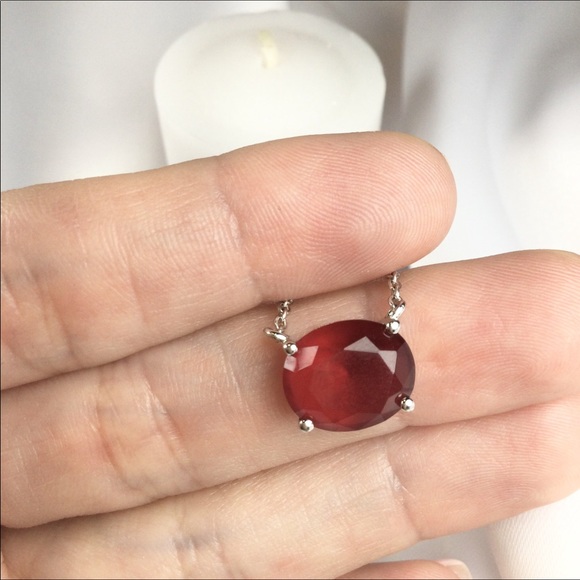 Oval Ruby Fusion Necklace White Rhodium - Picture 3 of 4